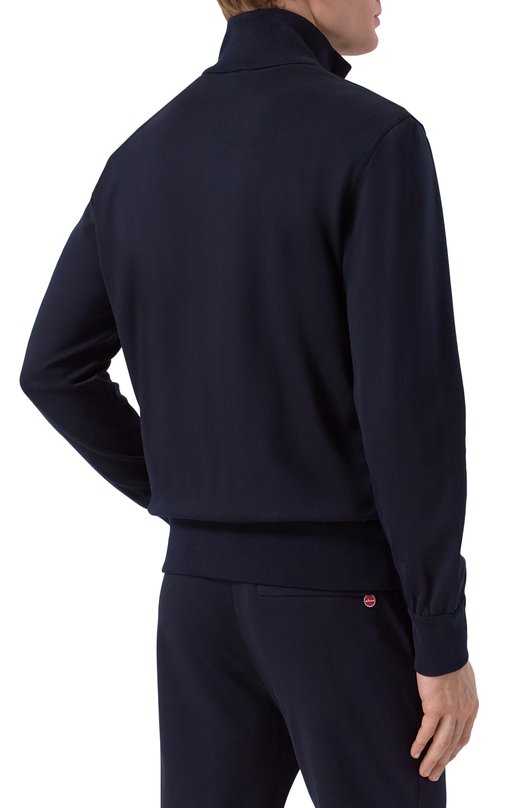 Толстовка из хлопка и шерсти Kiton UMKZ02403 Синий  UMKZ02403 Фото 4