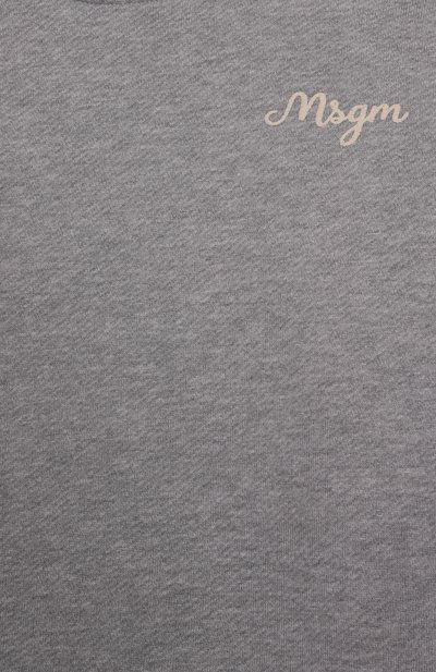Хлопковый свитшот MSGM KIDS серого цвета по цене 14400 руб., арт. F5MSJBSW258, фото 3 Хлопковый свитшот MSGM KIDS, арт. F5MSJBSW258, фото 3