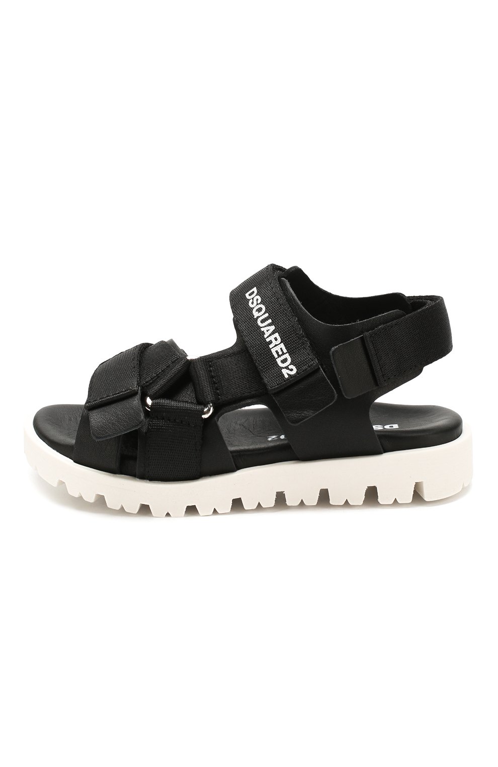 Кожаные сандалии DSQUARED2 черного цвета по цене 15250 руб., арт. 63507/18-27, фото 2 Кожаные сандалии DSQUARED2, арт. 63507/18-27, фото 2