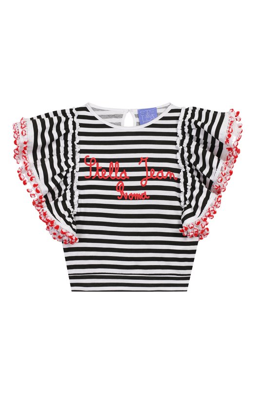 

Хлопковый топ Stella Jean Kids, Чёрно-белый