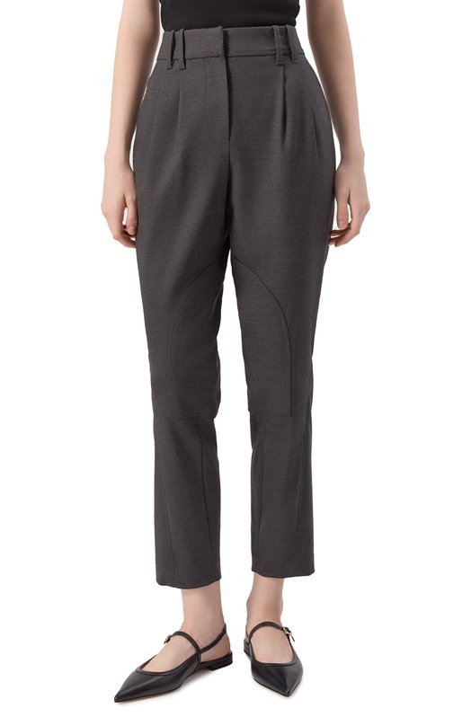 Шерстяные брюки Brunello Cucinelli MG912P9029 Серый  MG912P9029 Фото 3