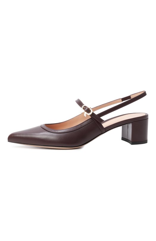 Кожаные туфли Allette 45 Gianvito Rossi G95575.45RIC.VITB0UR Бордовый  G95575.45RIC.VITB0UR Фото 4