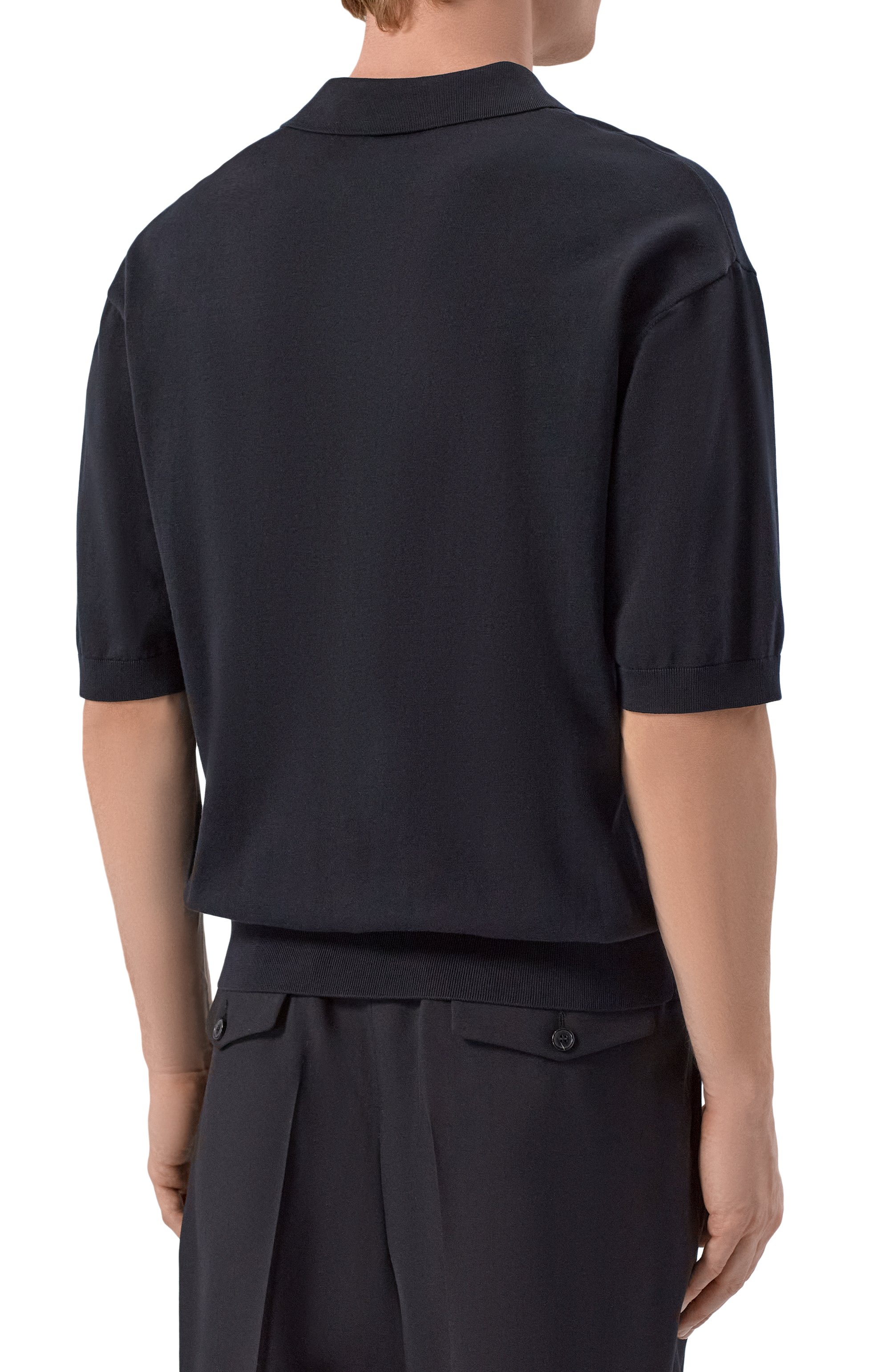 Хлопковое поло LANEUS черного цвета по цене 26650 руб., арт. S6LAMAKP015, фото 4 Хлопковое поло LANEUS, арт. S6LAMAKP015, фото 4