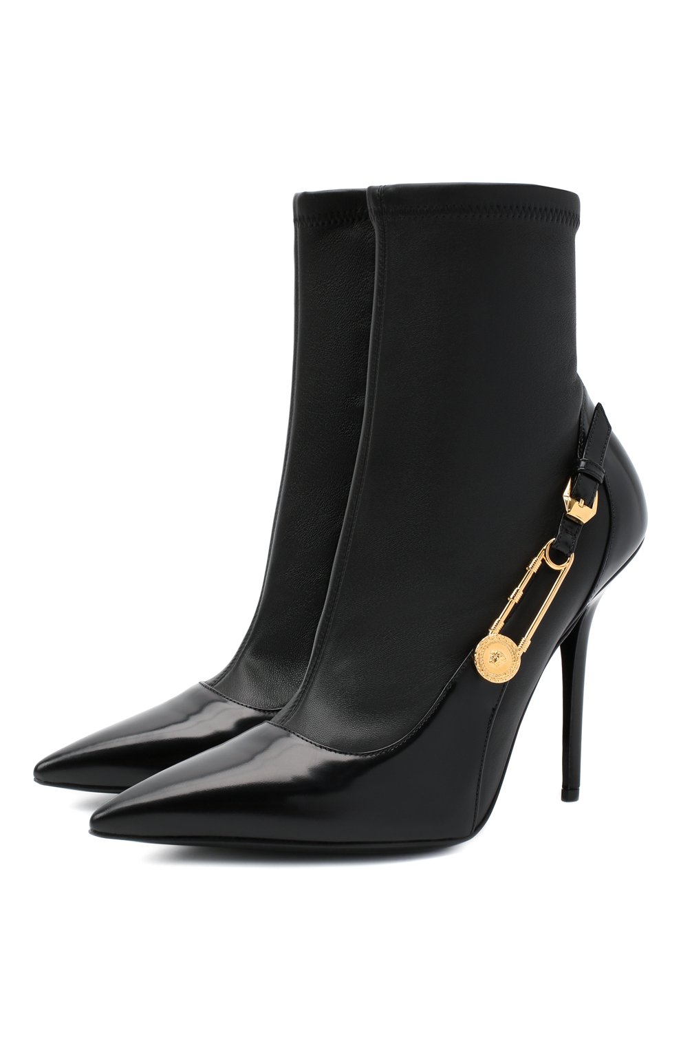 Кожаные ботильоны safety pin VERSACE, арт. DST415P/DNA28, фото 1