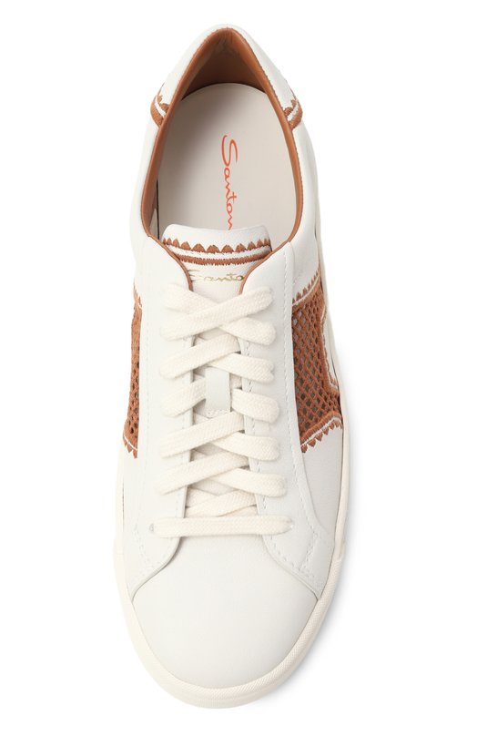 Кожаные кеды Santoni WBGG61346PNNTWIR Белый  WBGG61346PNNTWIR Фото 6