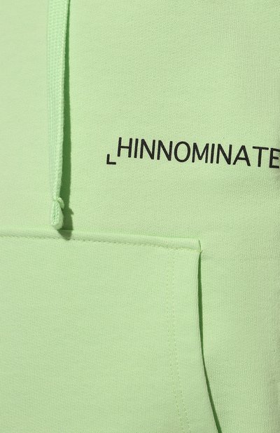 Хлопковое худи HINNOMINATE зеленого цвета по цене 13600 руб., арт. HDS2/HNW160SFC, фото 5 Хлопковое худи HINNOMINATE, арт. HDS2/HNW160SFC, фото 5