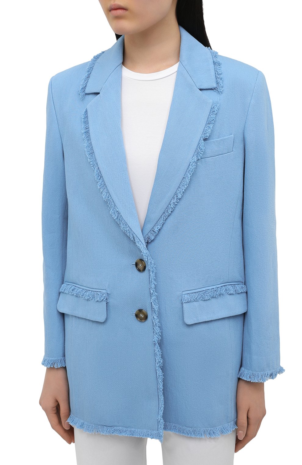 Хлопковый жакет MSGM голубого цвета по цене 65850 руб., арт. 3042MDG107 217309, фото 3 Хлопковый жакет MSGM, арт. 3042MDG107 217309, фото 3