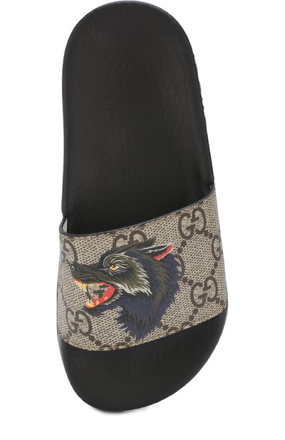 Кожаные шлепанцы с принтом GUCCI, арт. 508806/9N500, фото 4