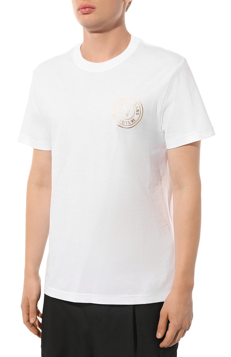 Хлопковая футболка VERSACE JEANS COUTURE, арт. 75GAHT06/CJ00T, фото 1