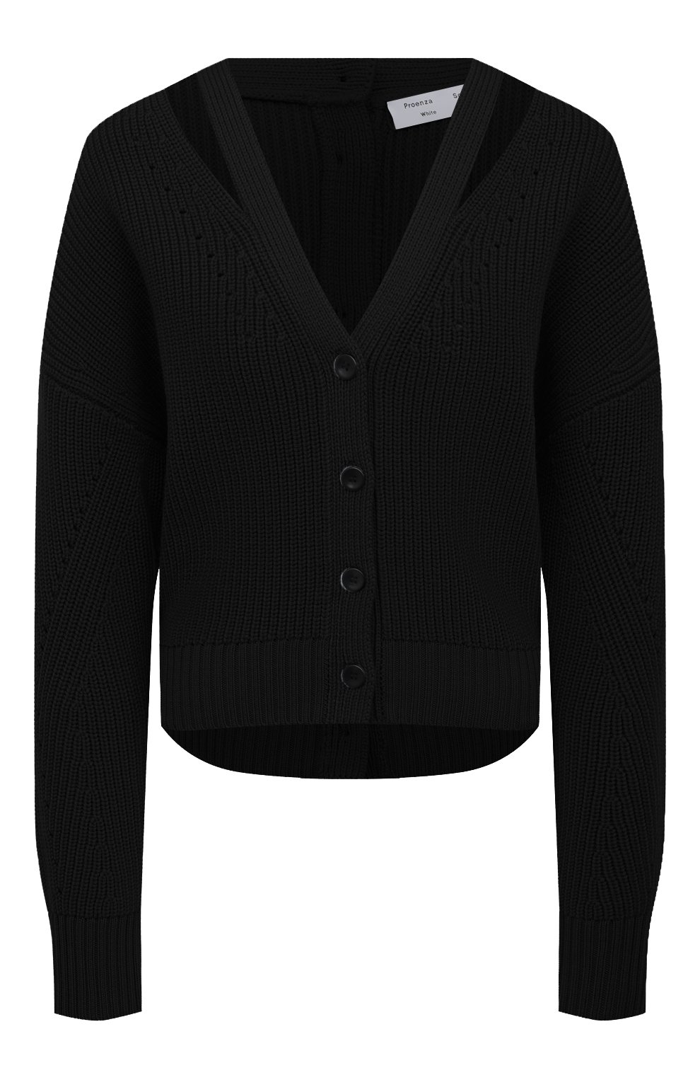 Шерстяной кардиган PROENZA SCHOULER WHITE LABEL черного цвета по цене 41050 руб., арт. WL2117569-KW120, фото 1 Шерстяной кардиган PROENZA SCHOULER WHITE LABEL, арт. WL2117569-KW120, фото 1