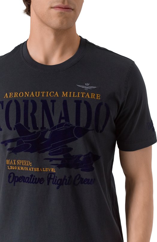 Хлопковая футболка Aeronautica Militare 251TS2405J641 Синий  251TS2405J641 Фото 5