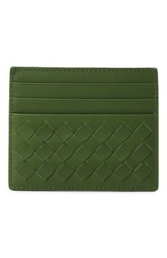 Мужской кожаный футляр для кредитных карт BOTTEGA VENETA зеленого цвета, арт. 522326/V47W1 | Фото 1 (Материал: Натуральная кожа; Материал сплава: Проставлено; Нос: Не проставлено)