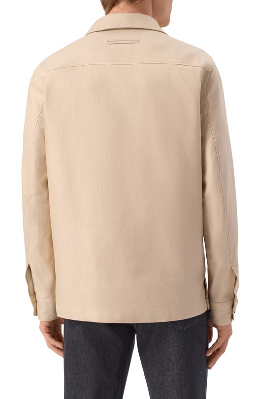 Льняная рубашка Zegna S0T10B/UFV60A9 Бежевый  S0T10B/UFV60A9 Фото 4