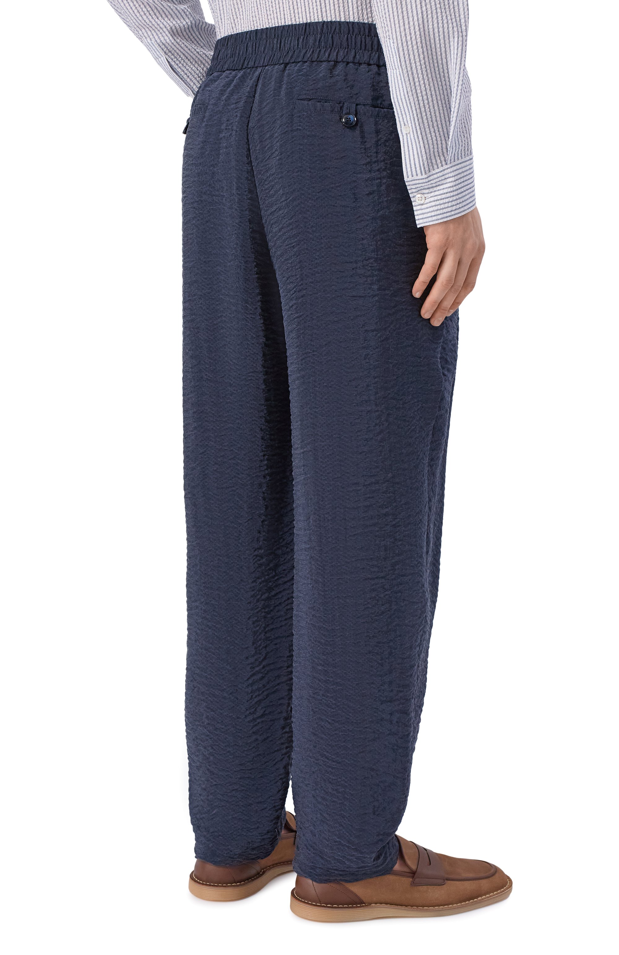 Брюки GIORGIO ARMANI темно-синего цвета по цене 184500 руб., арт. GM001744/TE23168, фото 4 Брюки GIORGIO ARMANI, арт. GM001744/TE23168, фото 4