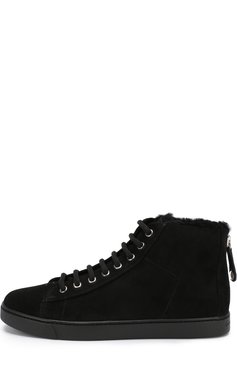 Высокие замшевые кеды peter с внутренней меховой отделкой GIANVITO ROSSI, арт. S20386.W1BLK.SUENER0, фото 1