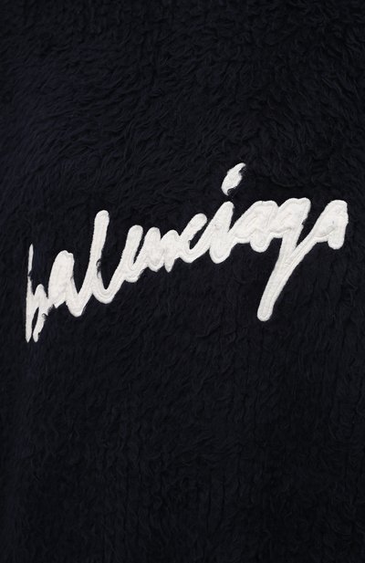 Хлопковый свитер BALENCIAGA темно-синего цвета по цене 139500 руб., арт. 628649/T3182, фото 5 Хлопковый свитер BALENCIAGA, арт. 628649/T3182, фото 5
