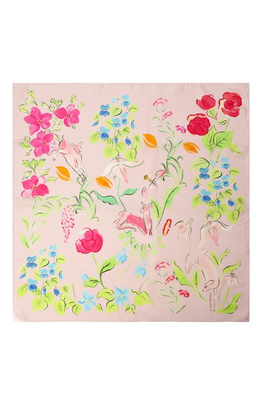 Шелковый платок Biche au Bois Petitjean Paris 12С13 Розовый  12С13 Фото 4