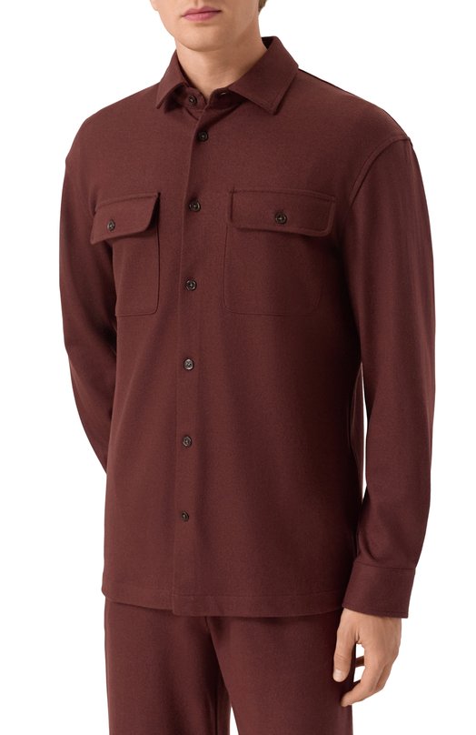 Шерстяная рубашка 12 STOREEZ 134097 Коричневый  134097 Фото 3