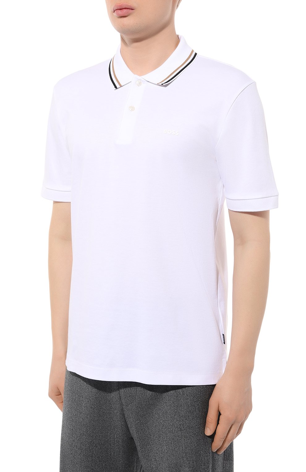 Хлопковое поло BOSS, арт. 50469360, фото 3