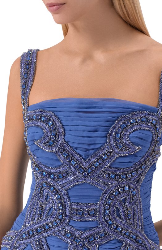 Шелковое платье Zuhair Murad PDR25005/CHSI028 Голубой  PDR25005/CHSI028 Фото 4