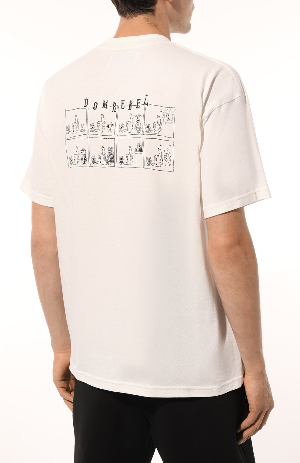Хлопковая футболка DOMREBEL кремового цвета по цене 15400 руб., арт. M FRIENDLY/TSHIRT, фото 4 Хлопковая футболка DOMREBEL, арт. M FRIENDLY/TSHIRT, фото 4