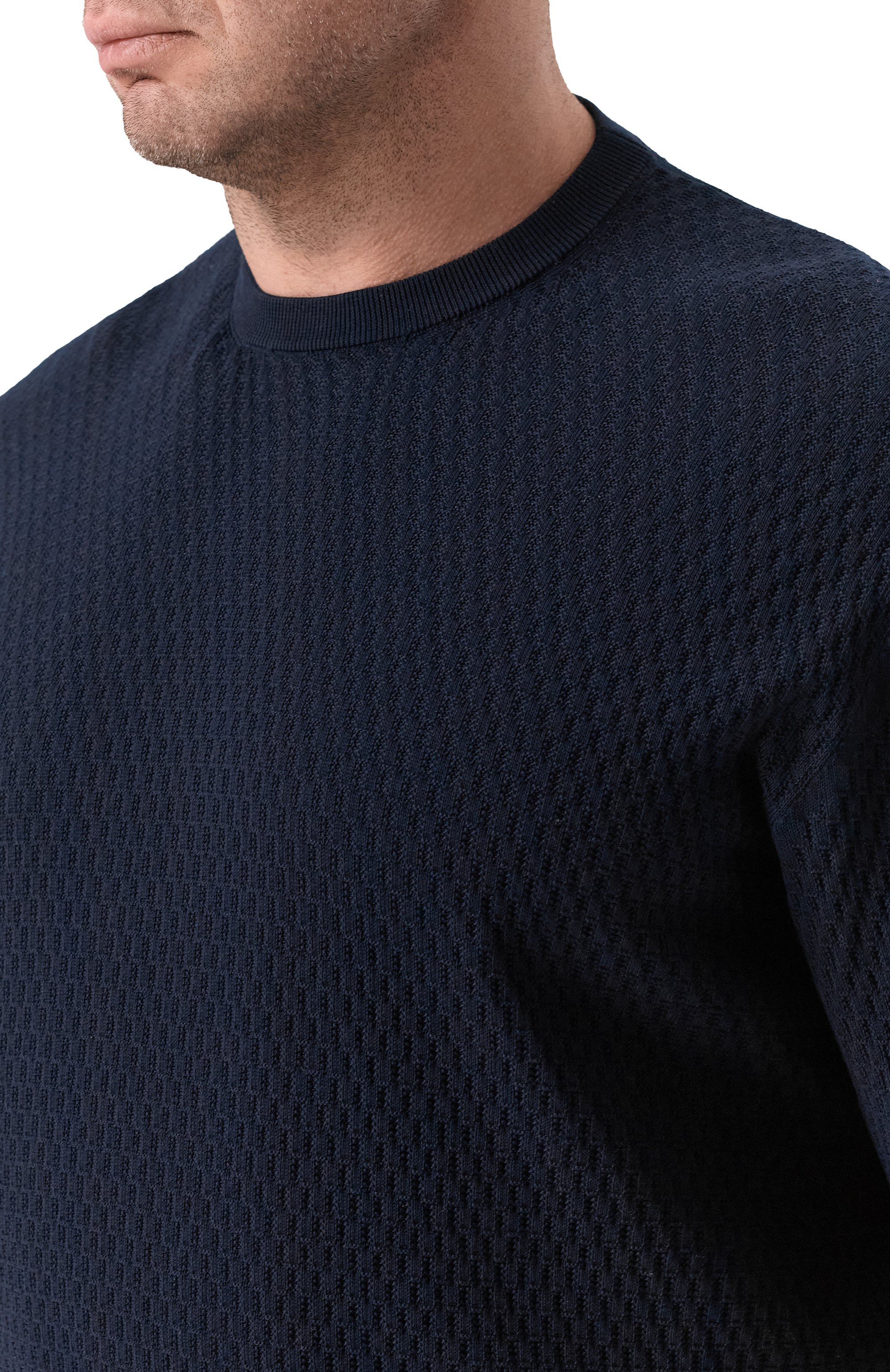 Хлопковый джемпер CORTIGIANI темно-синего цвета по цене 79950 руб., арт. 4AS120, фото 5 Хлопковый джемпер CORTIGIANI, арт. 4AS120, фото 5