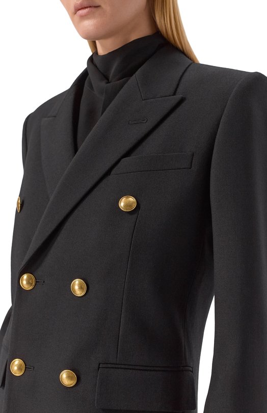 Шерстяной жакет Saint Laurent 823641/Y7B73 Чёрный  823641/Y7B73 Фото 5
