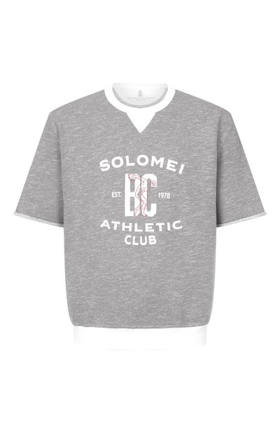 Мужской свитшот из хлопка и льна BRUNELLO CUCINELLI, арт. MR8313378G