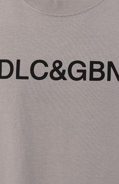 Мужская хлопковая футболка DOLCE & GABBANA светло-серого цвета, арт. G8RF8T/G7M30 | Фото 5 (Рукава: Короткие; Длина (для топов): Стандартные; Принт: С принтом; Материал сплава: Проставлено; Материал внешний: Хлопок; Драгоценные камни: Проставлено; Стили: Кэжуэл)
