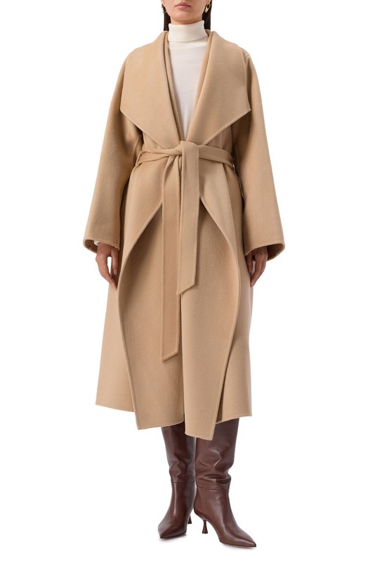 Шерстяное пальто Ivy Oak I0111048/CARRIE R0SE_ Бежевый  I0111048/CARRIE R0SE_ Фото 3