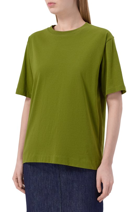 Хлопковая футболка Dries Van Noten 131100/3600 Зелёный  131100/3600 Фото 3
