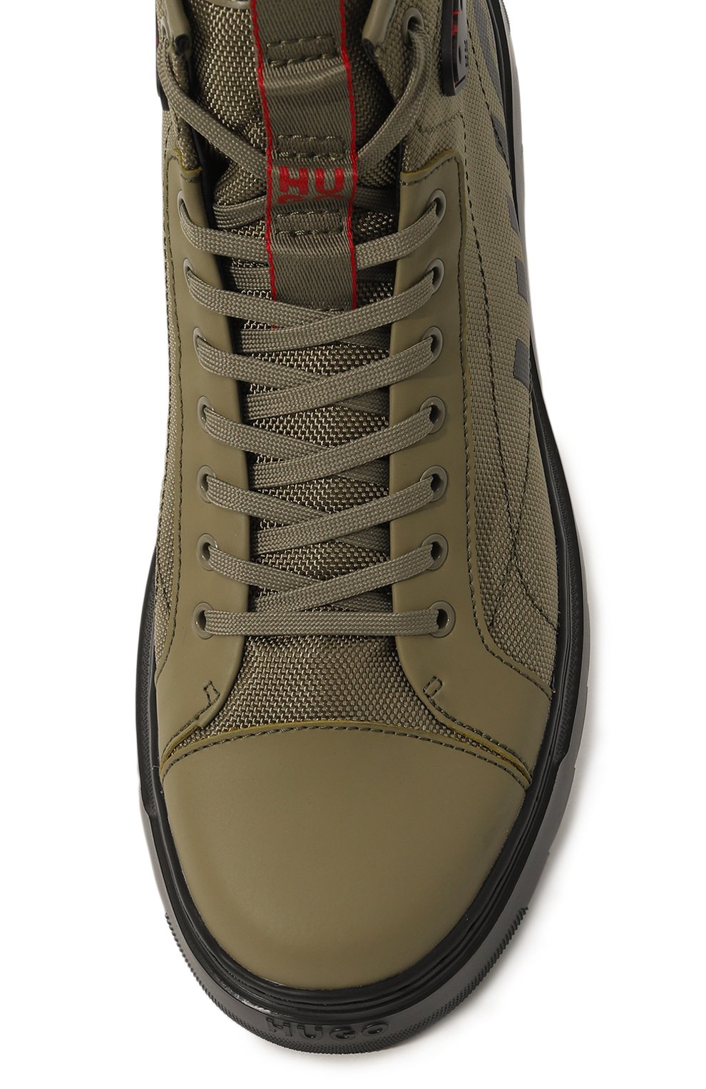Комбинированные ботинки HUGO хаки цвета по цене 20400 руб., арт. 50498570, фото 6 Комбинированные ботинки HUGO, арт. 50498570, фото 6