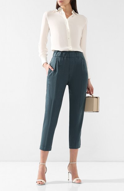 Брюки из смеси хлопка и льна BRUNELLO CUCINELLI, арт. MF578P6919, фото 2