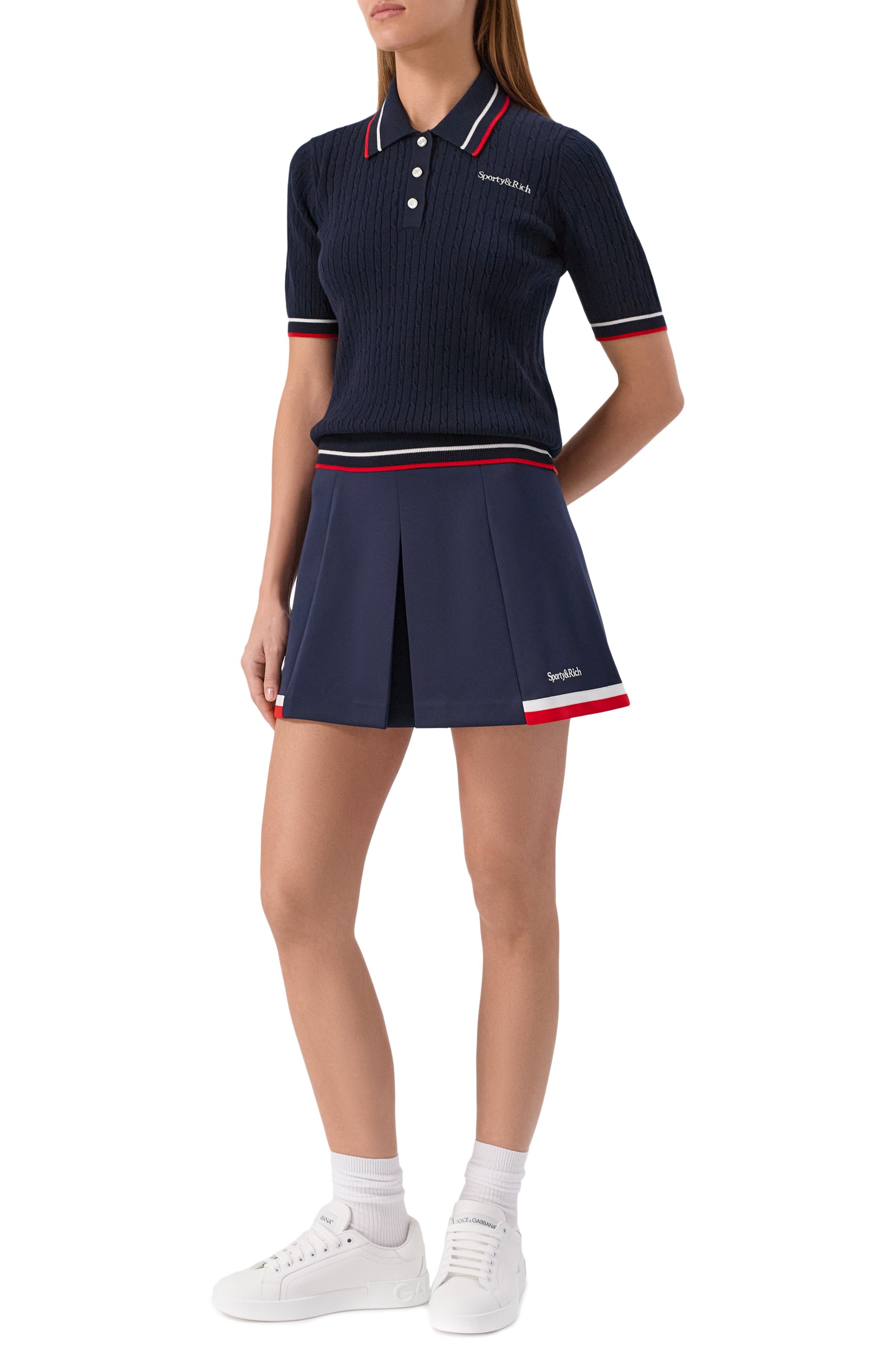 Поло из вискозы SPORTY AND RICH, арт. T0068602300BL119, фото 2