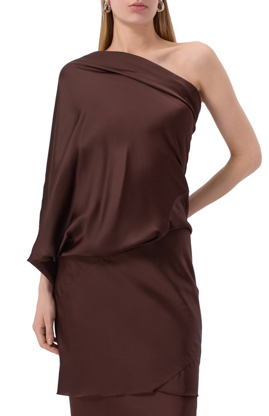 Атласный топ Rick Owens RP01E7234/SCH Коричневый  RP01E7234/SCH Фото 7