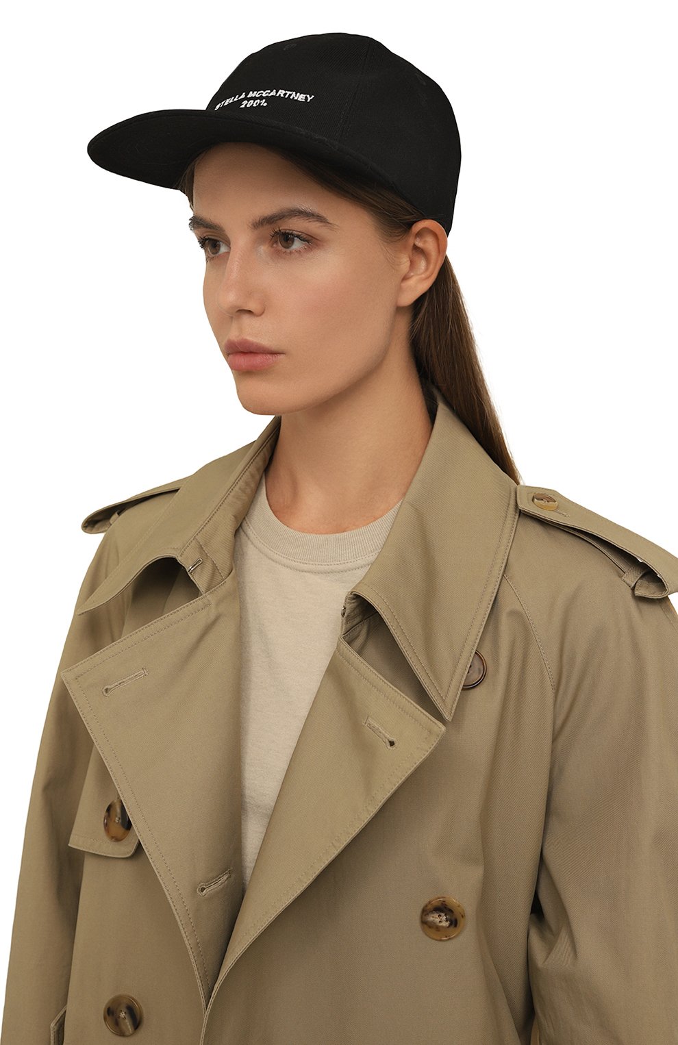 Хлопковая бейсболка STELLA MCCARTNEY черного цвета по цене 41250 руб., арт. 570194 WP0023, фото 2 Хлопковая бейсболка STELLA MCCARTNEY, арт. 570194 WP0023, фото 2