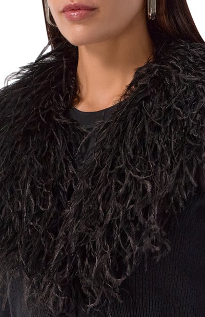 Шерстяной кардиган с отделкой перьями BLUMARINE, арт. 2M608A, фото 5