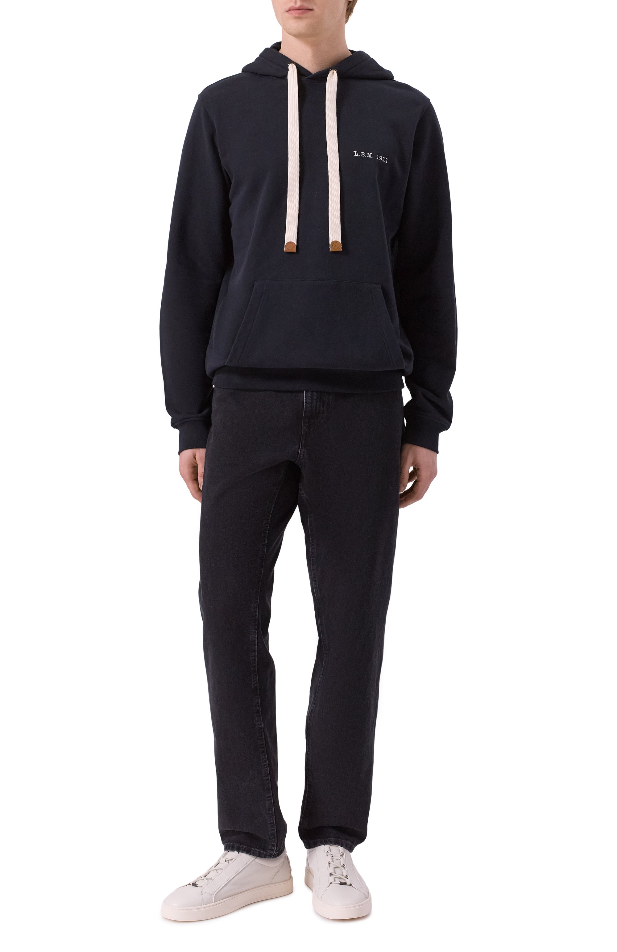Хлопковое худи L.B.M. 1911 черного цвета по цене 38700 руб., арт. 6367/59541, фото 2 Хлопковое худи L.B.M. 1911, арт. 6367/59541, фото 2