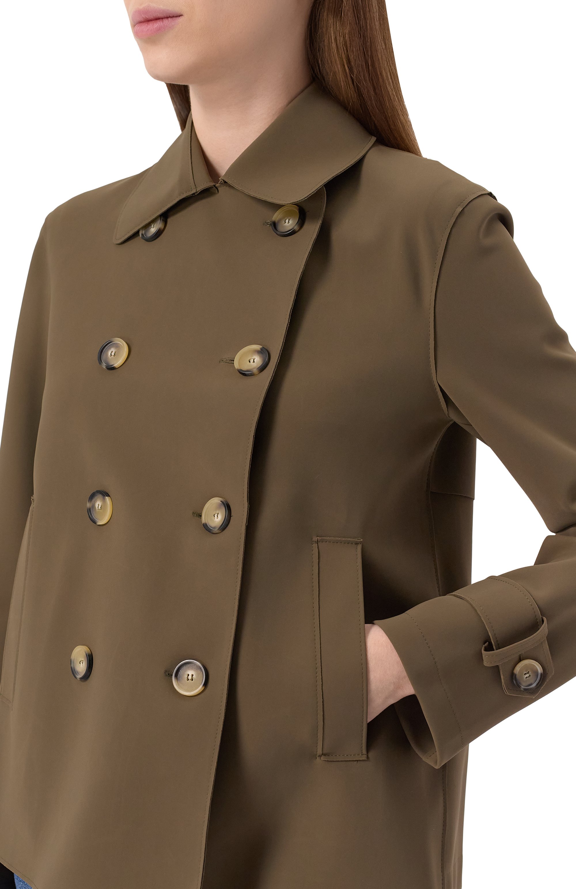 Тренч HARRIS WHARF LONDON хаки цвета по цене 67950 руб., арт. A2489PJT, фото 5 Тренч HARRIS WHARF LONDON, арт. A2489PJT, фото 5