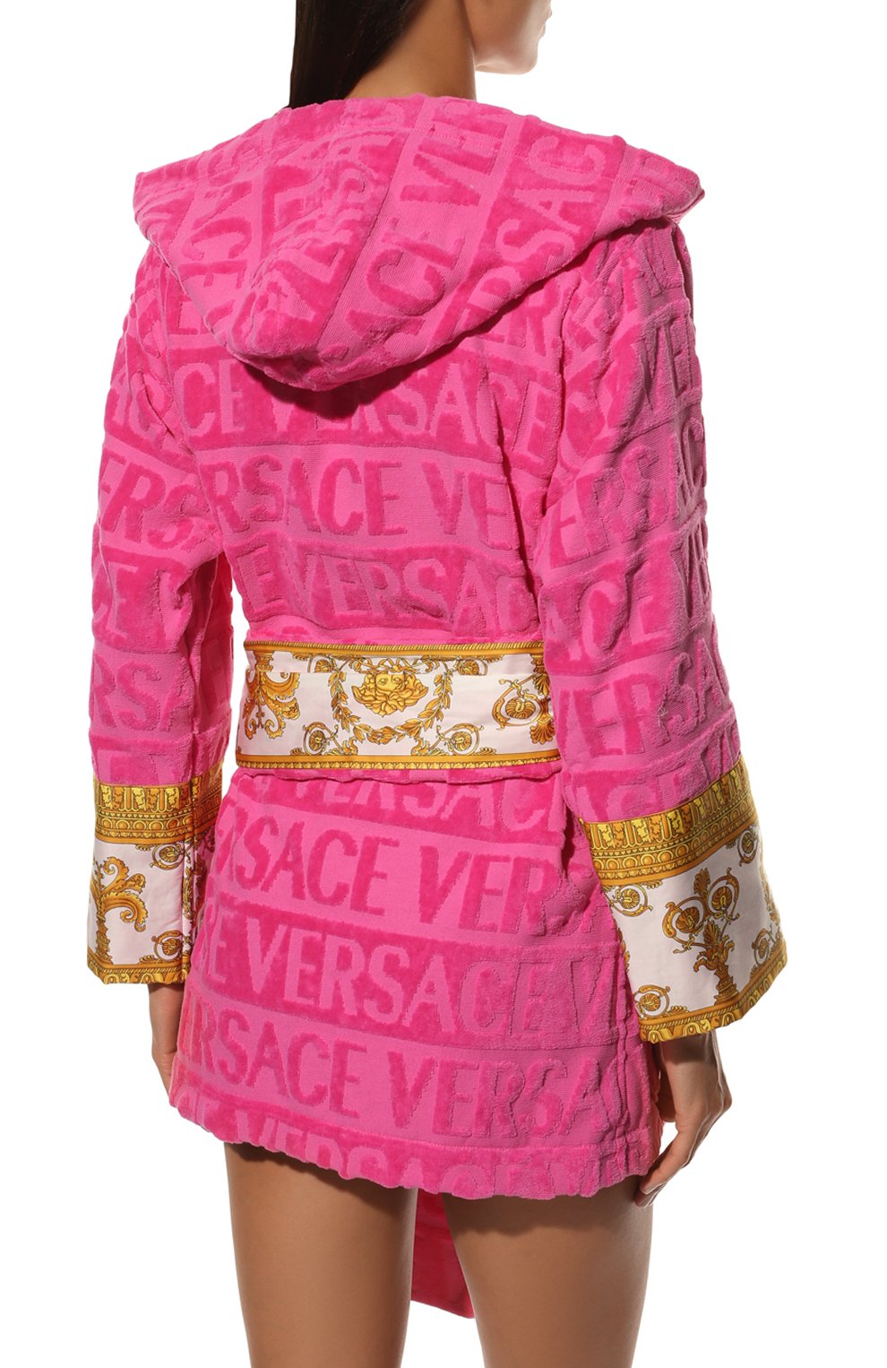 Хлопковый халат VERSACE фуксия цвета по цене 74950 руб., арт. ZACJ00019/ZC0SP052, фото 4 Хлопковый халат VERSACE, арт. ZACJ00019/ZC0SP052, фото 4