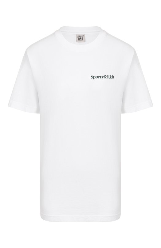 Хлопковая футболка Sporty and Rich T0043606300WH01 Белый T0043606300WH01