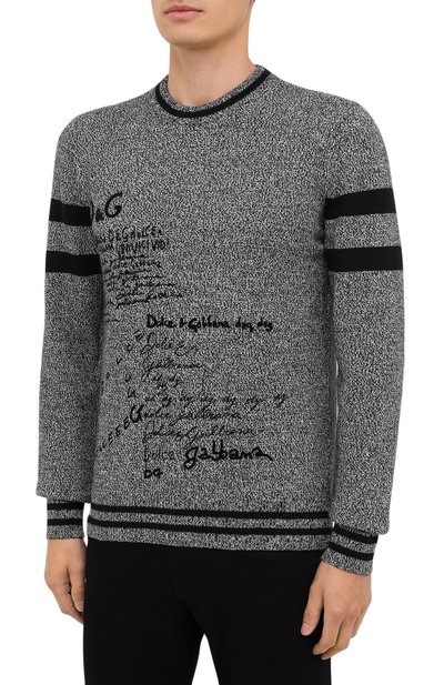 Кашемировый свитер DOLCE & GABBANA серого цвета по цене 137000 руб., арт. GXA63T/JAW1Z, фото 3 Кашемировый свитер DOLCE & GABBANA, арт. GXA63T/JAW1Z, фото 3