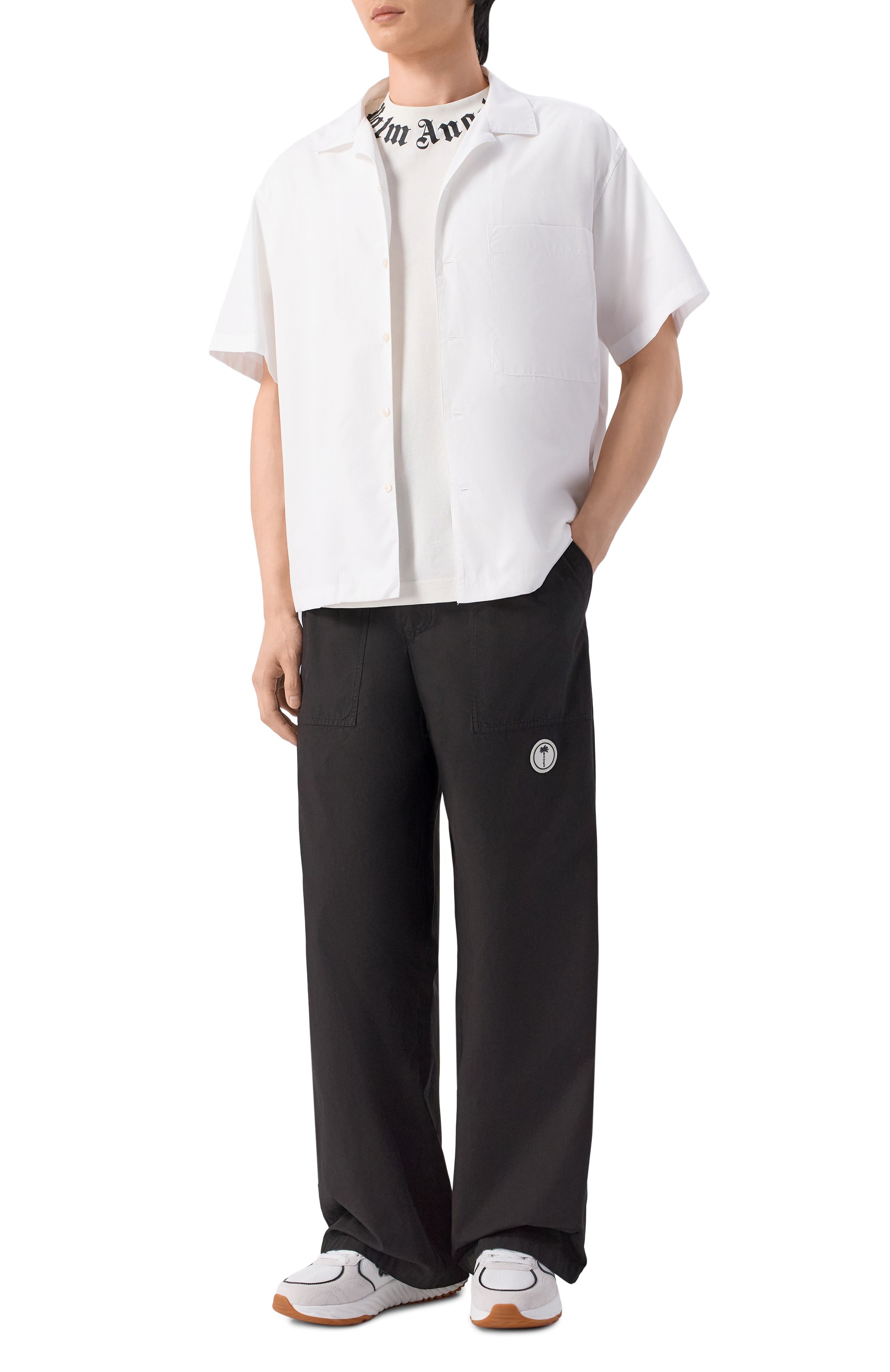 Хлопковая рубашка PALM ANGELS, арт. PMGG00AS26FAB001, фото 2