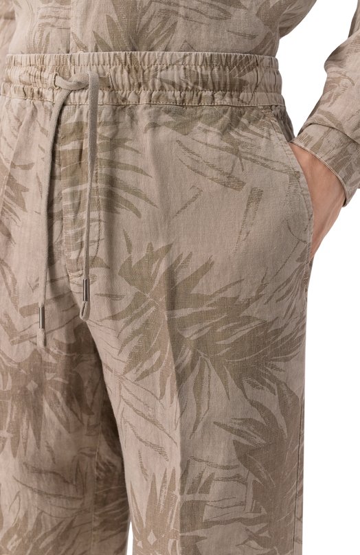 Льняные брюки InLinum PAJAMA Коричневый  PAJAMA Фото 5