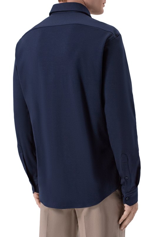 Хлопковая рубашка BOSS 50556854 Синий  50556854 Фото 4