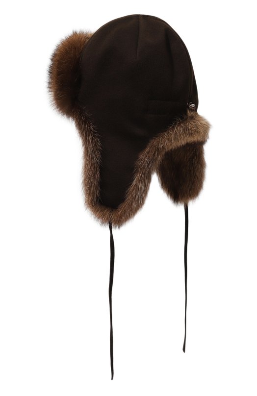 Шапка-ушанка Бруклин с мехом фишера FurLand 0130909710004300066 Коричневый  0130909710004300066 Фото 2