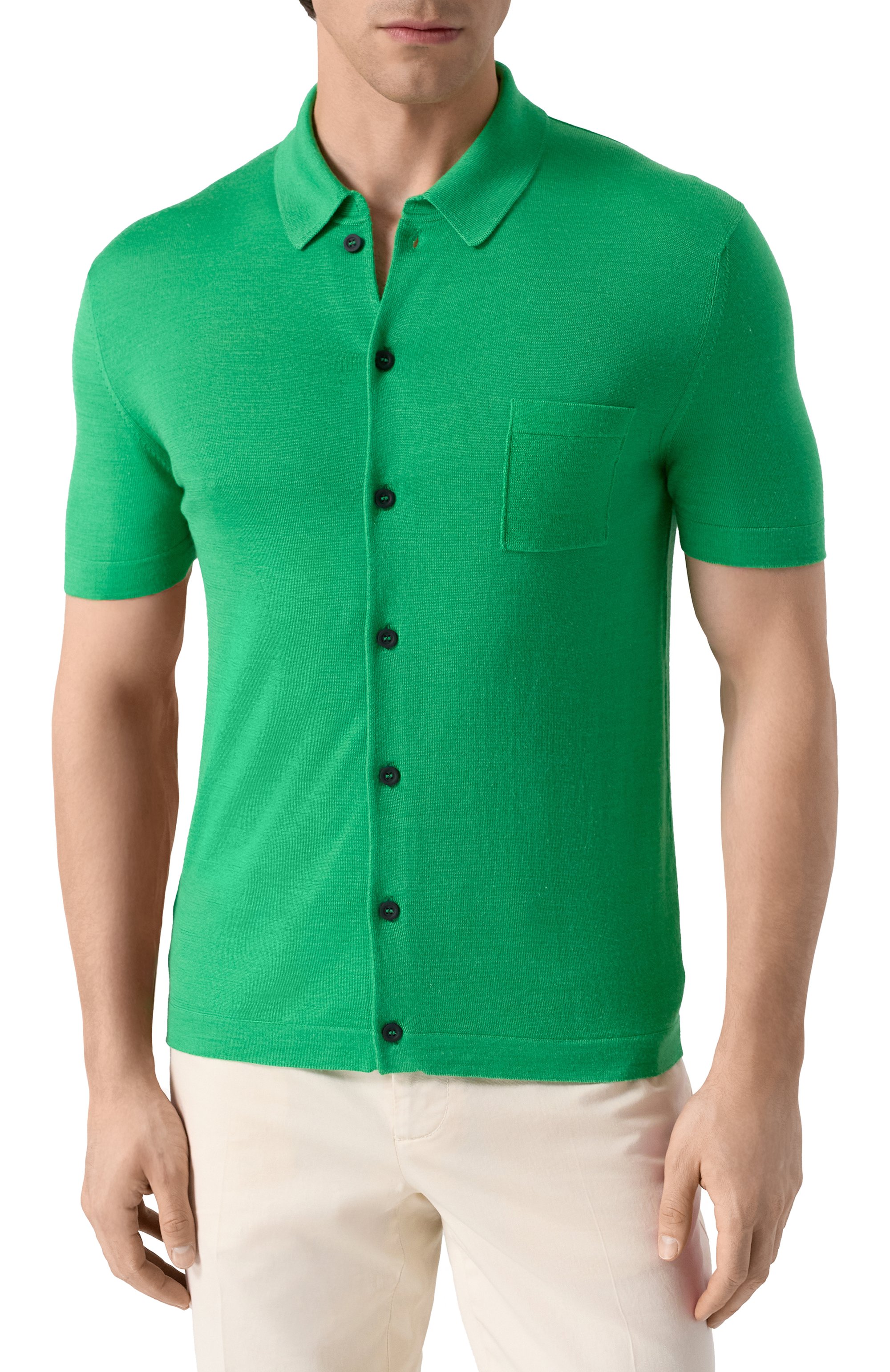 Рубашка из шерсти и шелка KITON, арт. UMM059508, фото 3