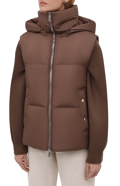 Пуховый жилет MOORER коричневого цвета по цене 123000 руб., арт. FUENTE-PX/M0DGL100007-TEPA346, фото 3 Пуховый жилет MOORER, арт. FUENTE-PX/M0DGL100007-TEPA346, фото 3