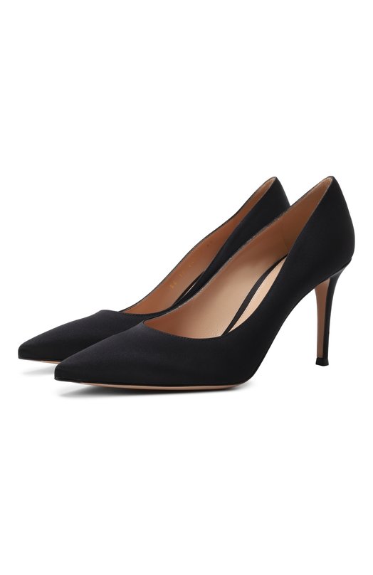 Текстильные туфли Gianvito 85 Gianvito Rossi G24580.85RIC.CRENER0 Чёрный G24580.85RIC.CRENER0