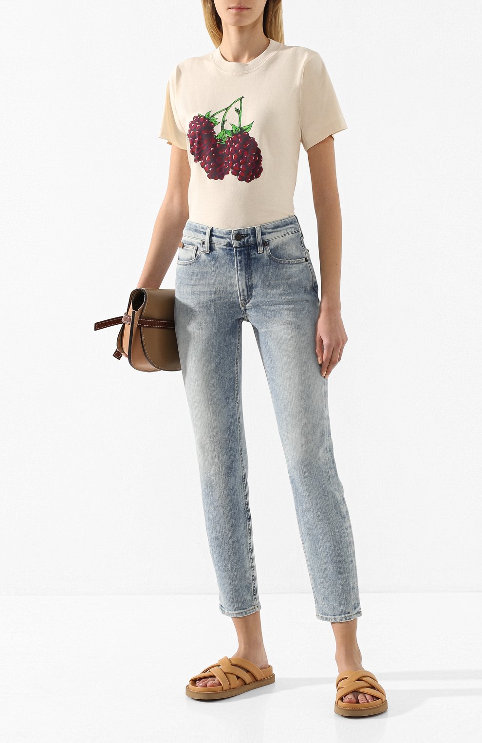 Хлопковая футболка LANVIN кремового цвета по цене 39200 руб., арт. RW-T0662J-JU03-P20, фото 2 Хлопковая футболка LANVIN, арт. RW-T0662J-JU03-P20, фото 2